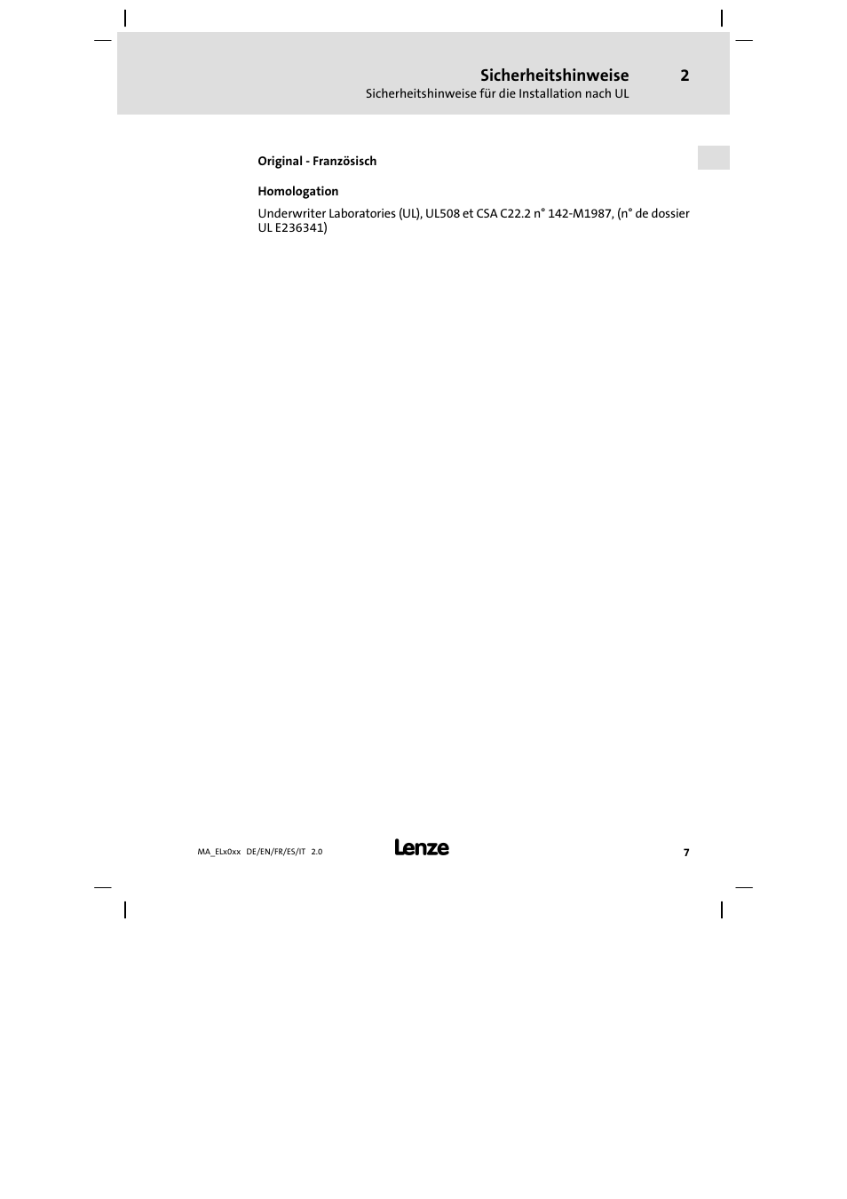 Sicherheitshinweise | Lenze MP 9000 DVI Mounting Instructions User Manual | Page 7 / 88