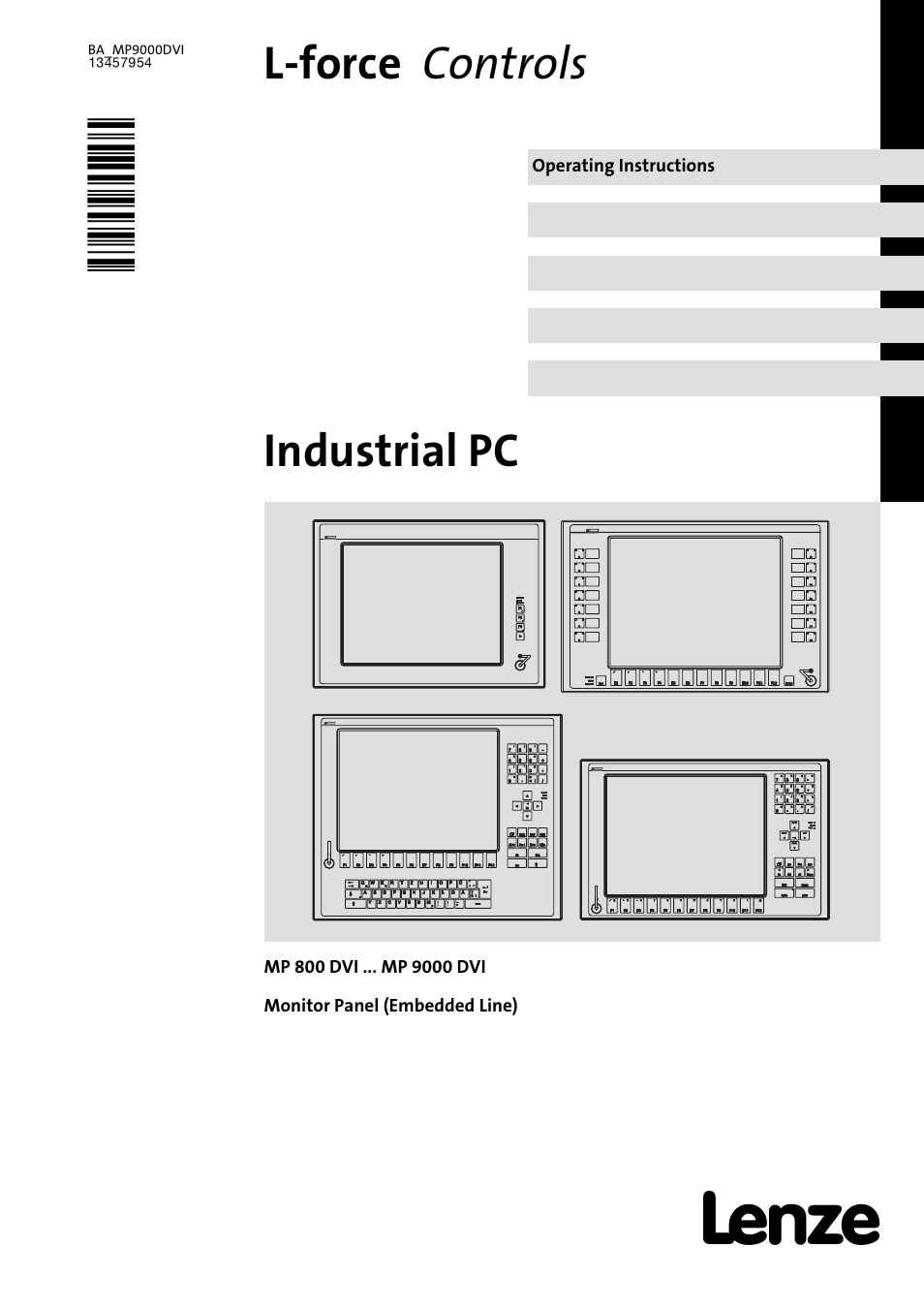Lenze MP 9000 DVI Operating Instructions User Manual | 43 pages