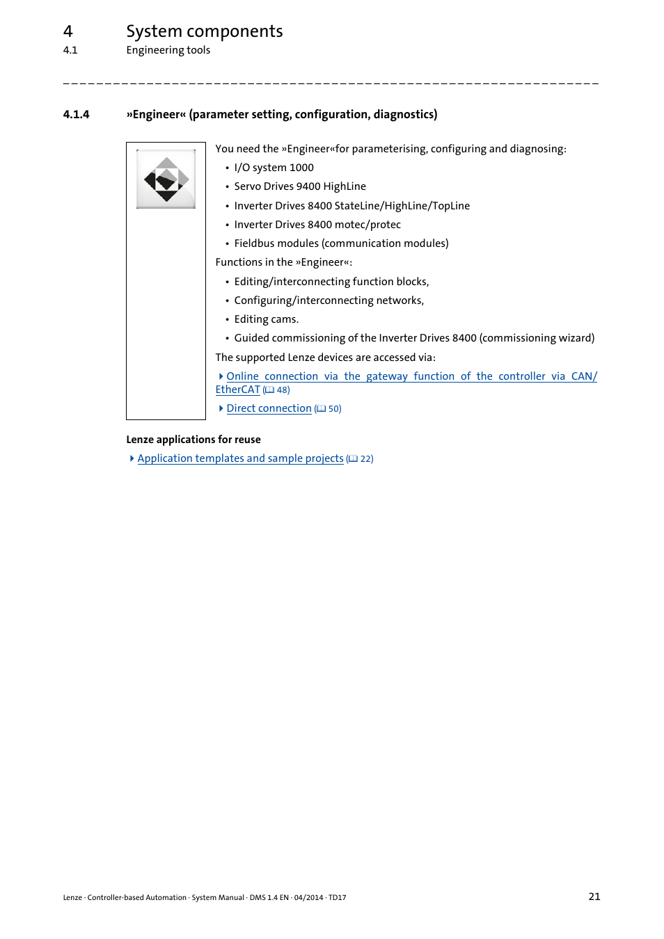 4system components | Lenze Controller-based Automation User Manual | Page 21 / 68