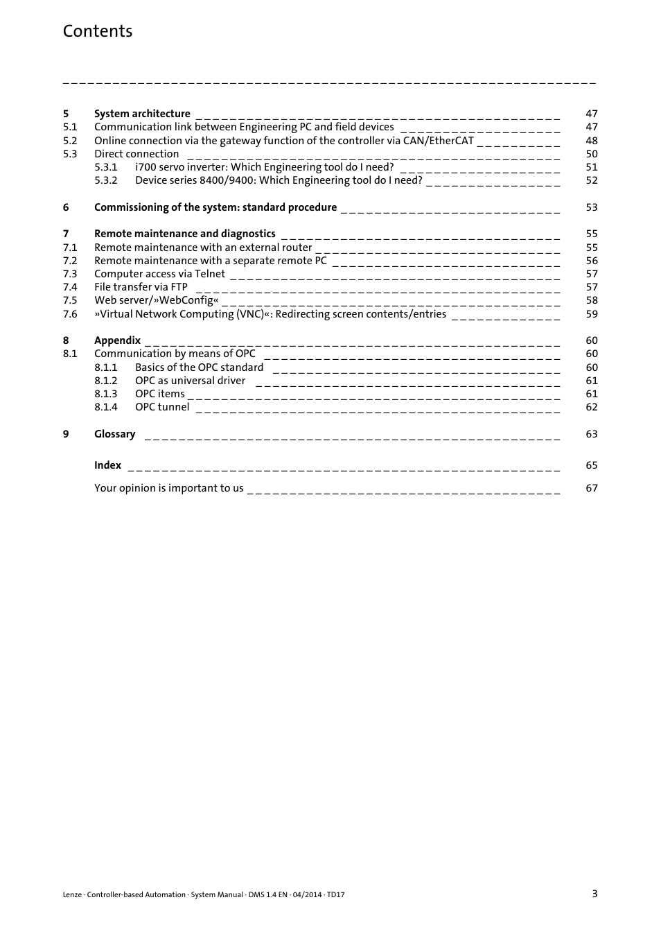 Lenze Controller-based Automation User Manual | Page 3 / 68