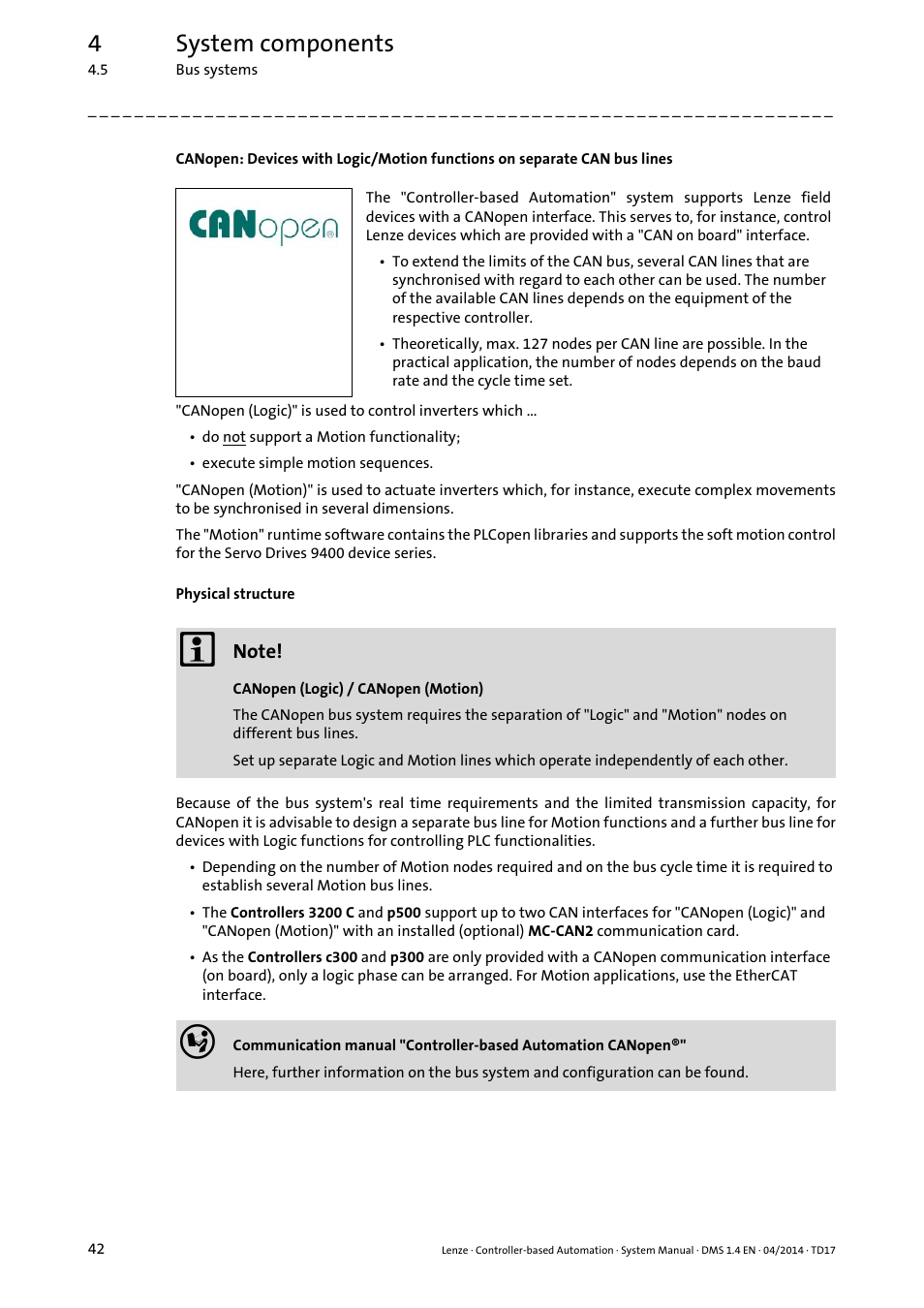 4system components | Lenze Controller-based Automation User Manual | Page 42 / 68