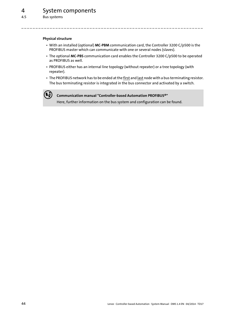 4system components | Lenze Controller-based Automation User Manual | Page 44 / 68
