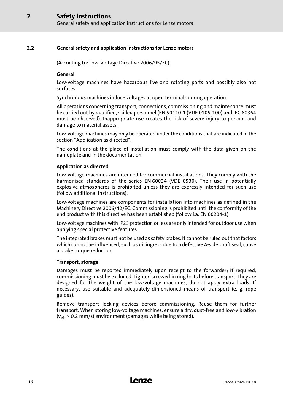 Safety instructions | Lenze 8400 protec Manual User Manual | Page 16 / 198