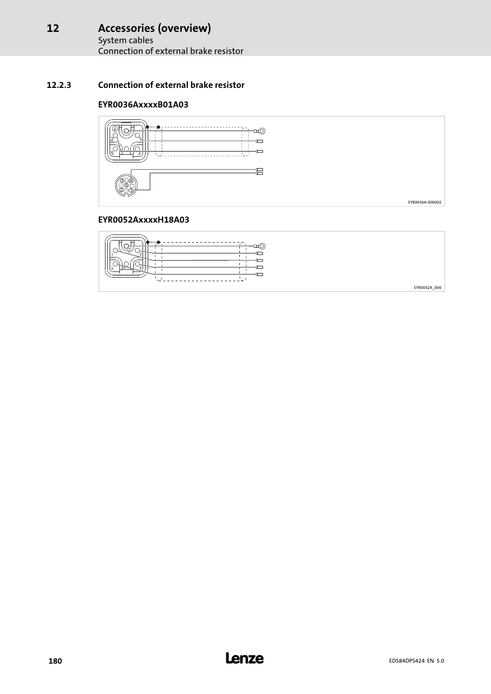 Connection of external brake resistor, Accessories (overview) | Lenze 8400 protec Manual User Manual | Page 180 / 198