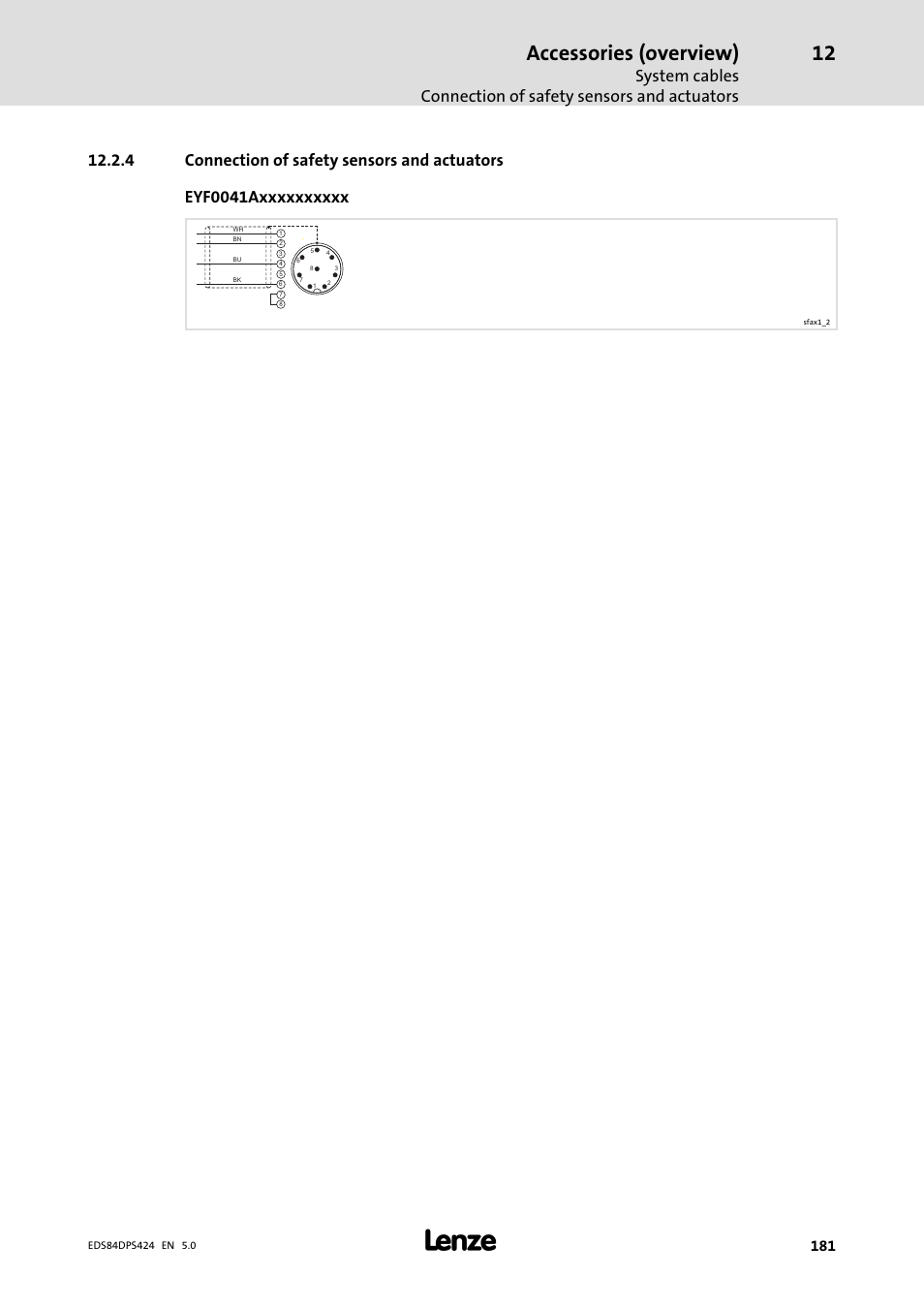 Connection of safety sensors and actuators, Accessories (overview) | Lenze 8400 protec Manual User Manual | Page 181 / 198