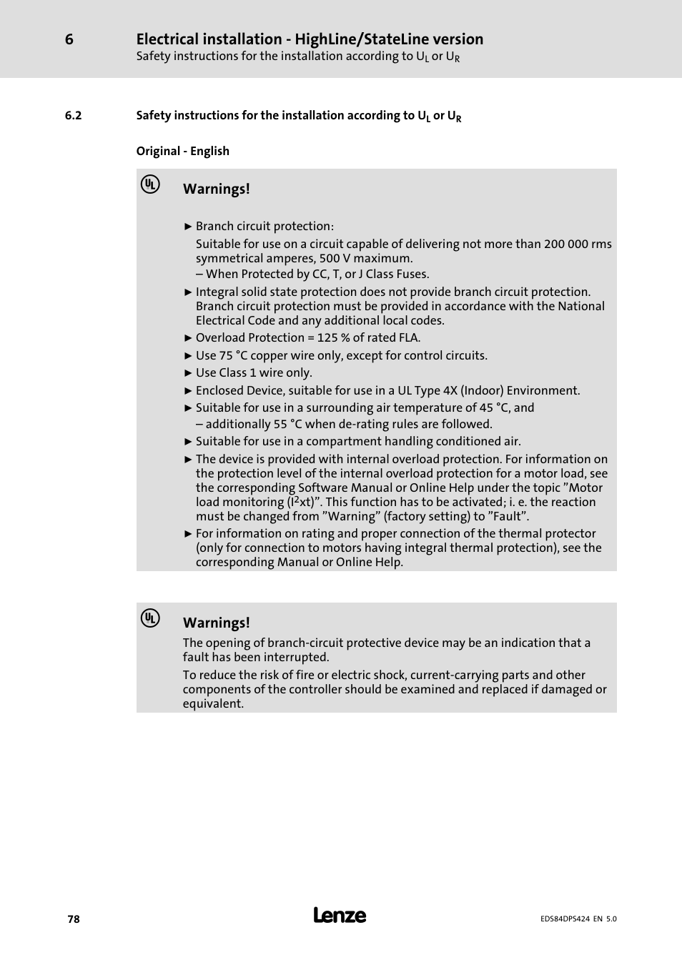 Lenze 8400 protec Manual User Manual | Page 78 / 198