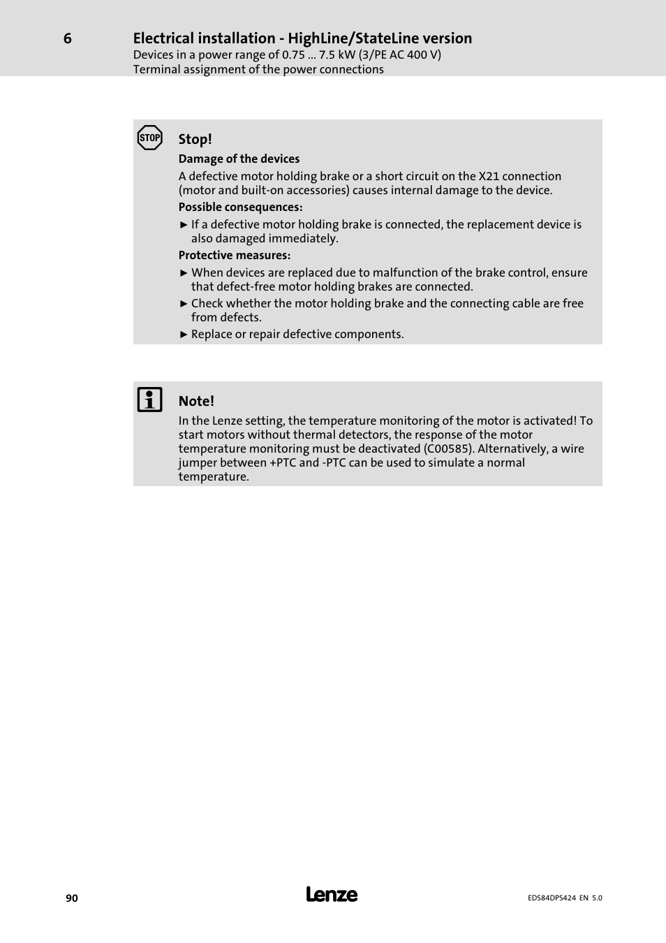 Lenze 8400 protec Manual User Manual | Page 90 / 198