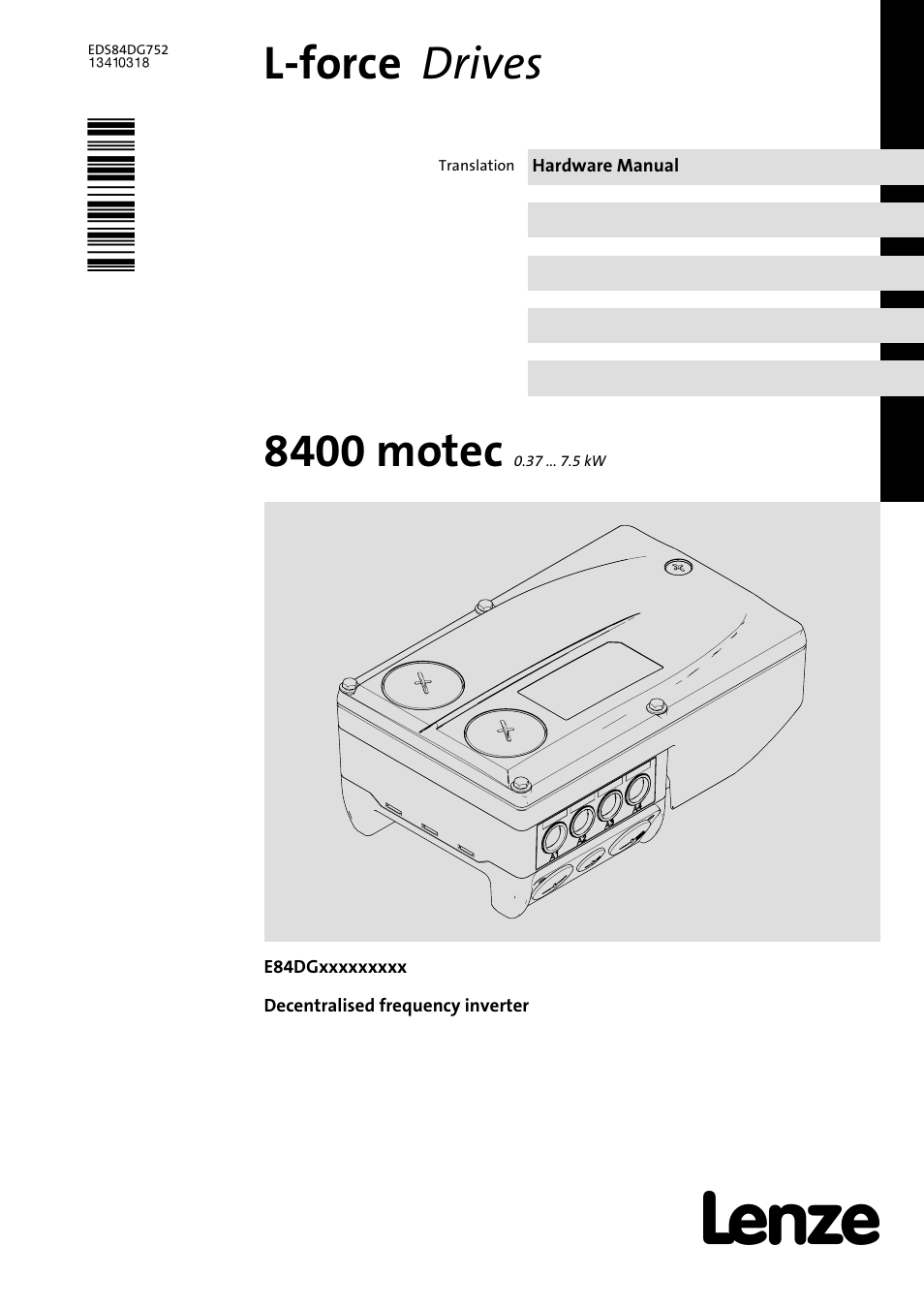 Lenze 8400 motec Manual User Manual | 121 pages