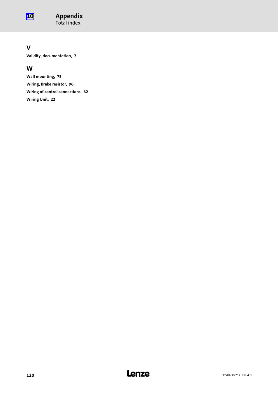 Appendix | Lenze 8400 motec Manual User Manual | Page 120 / 121