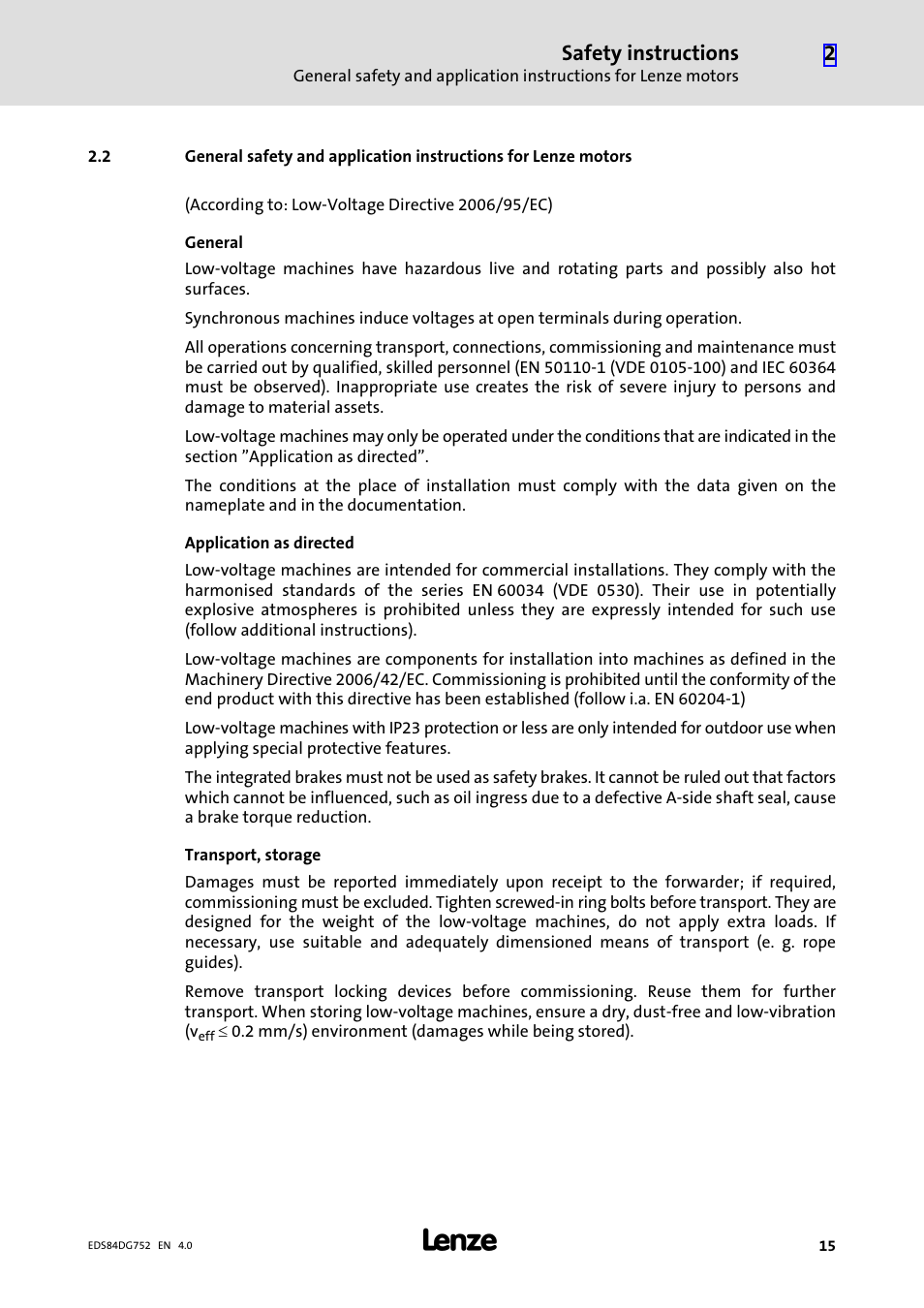Safety instructions | Lenze 8400 motec Manual User Manual | Page 15 / 121