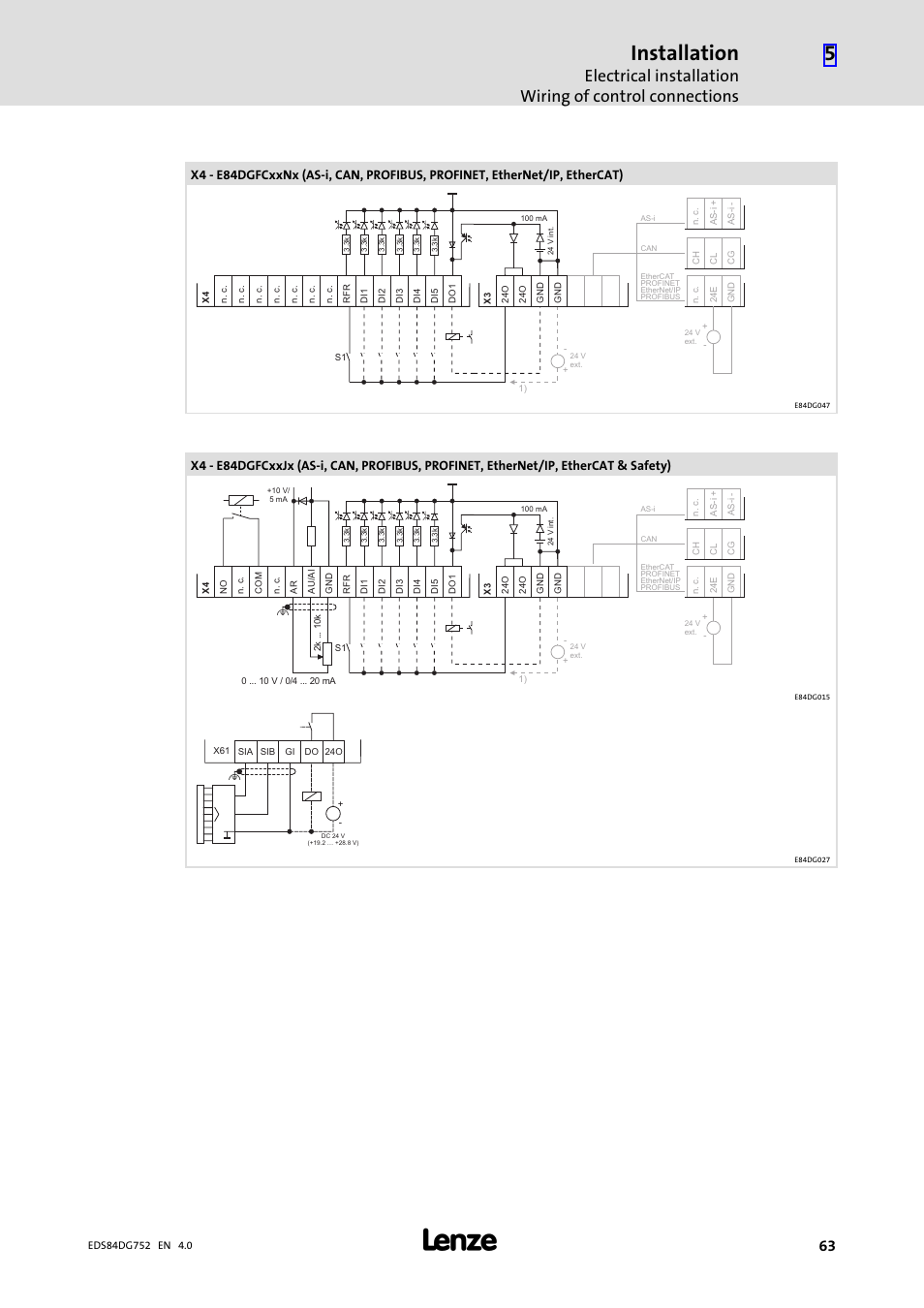 Installation | Lenze 8400 motec Manual User Manual | Page 63 / 121