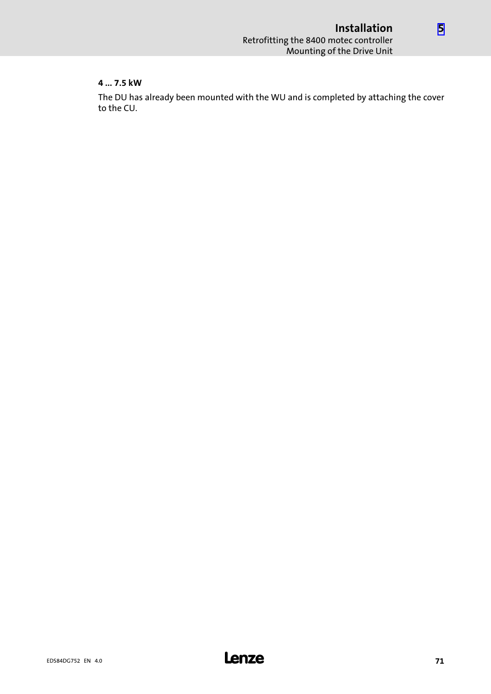 Lenze 8400 motec Manual User Manual | Page 71 / 121