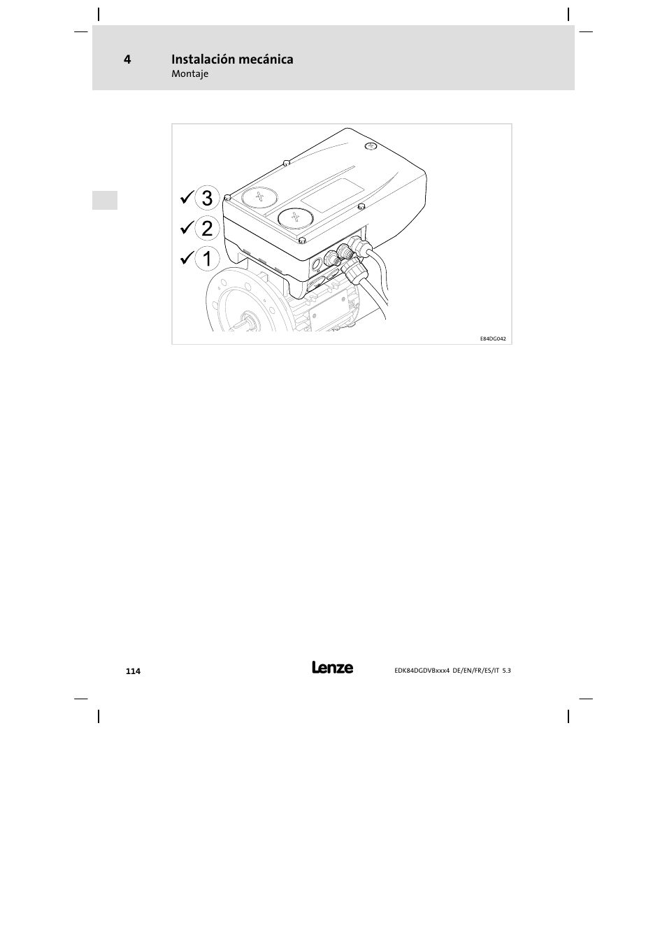 Instalación mecánica | Lenze 8400 motec Mounting Instructions User Manual | Page 114 / 164