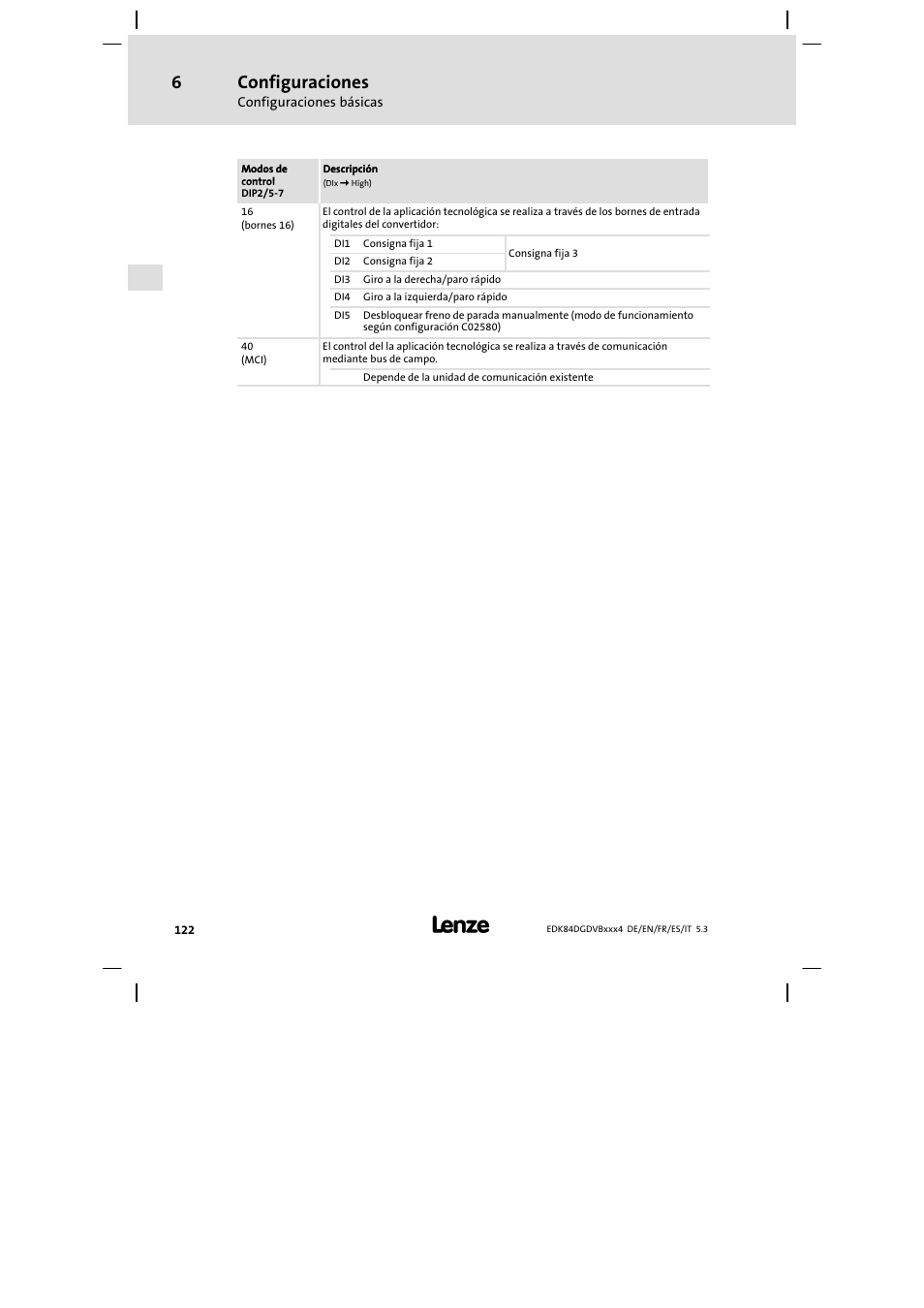 Configuraciones | Lenze 8400 motec Mounting Instructions User Manual | Page 122 / 164