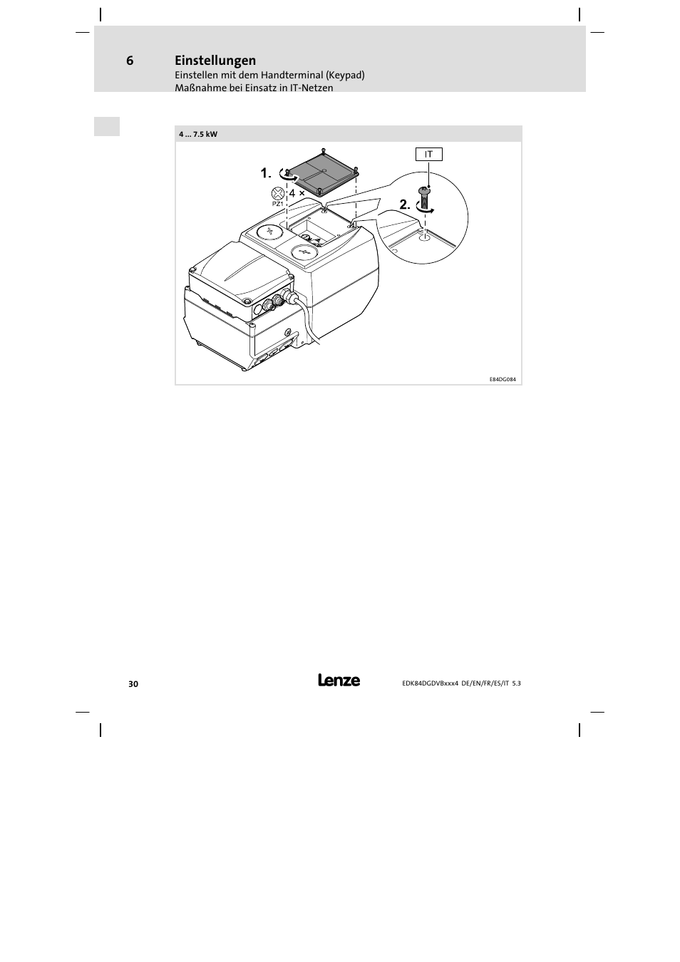 Einstellungen | Lenze 8400 motec Mounting Instructions User Manual | Page 30 / 164