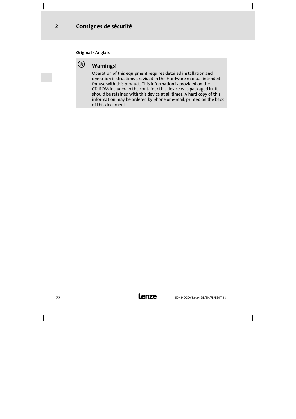 Lenze 8400 motec Mounting Instructions User Manual | Page 72 / 164