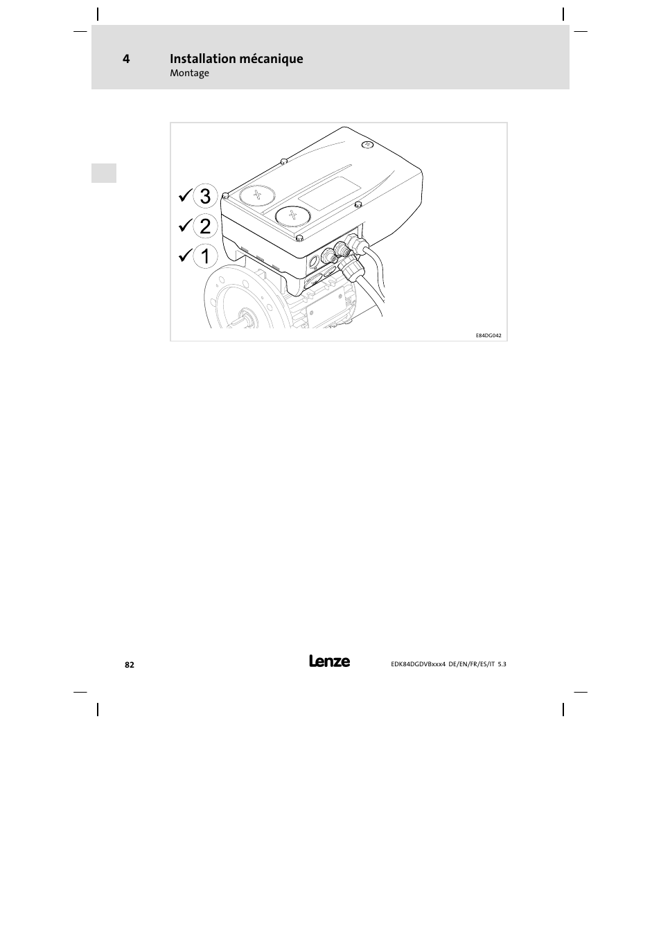 Installation mécanique | Lenze 8400 motec Mounting Instructions User Manual | Page 82 / 164