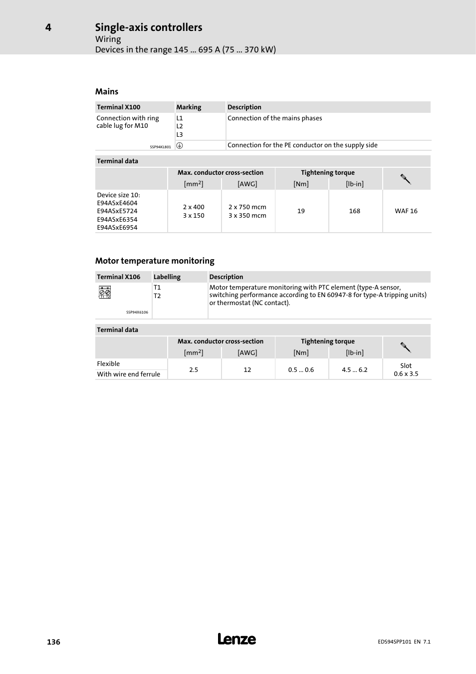 Single-axis controllers | Lenze 9400 Manual User Manual | Page 136 / 584