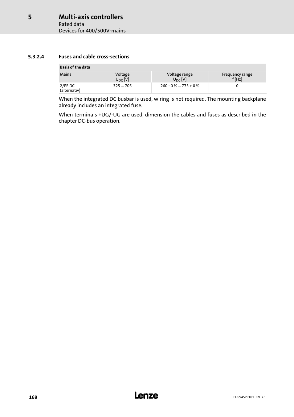 Multi-axis controllers | Lenze 9400 Manual User Manual | Page 168 / 584