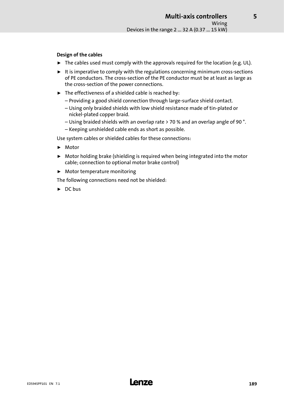 Multi-axis controllers | Lenze 9400 Manual User Manual | Page 189 / 584