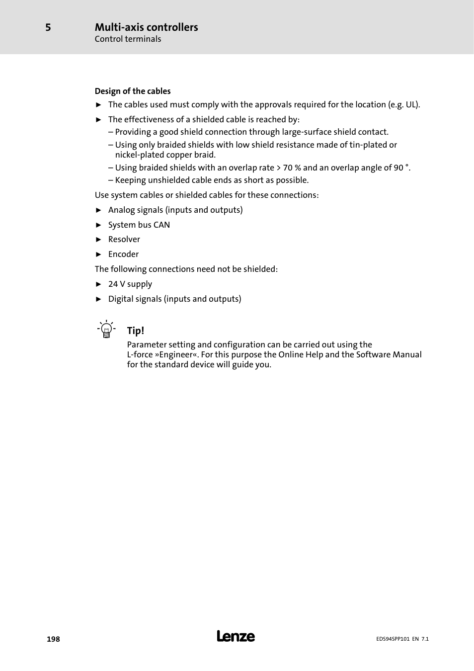 Multi-axis controllers | Lenze 9400 Manual User Manual | Page 198 / 584