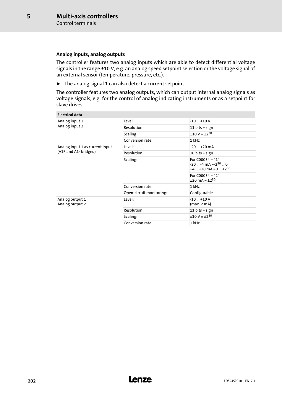 Multi-axis controllers | Lenze 9400 Manual User Manual | Page 202 / 584