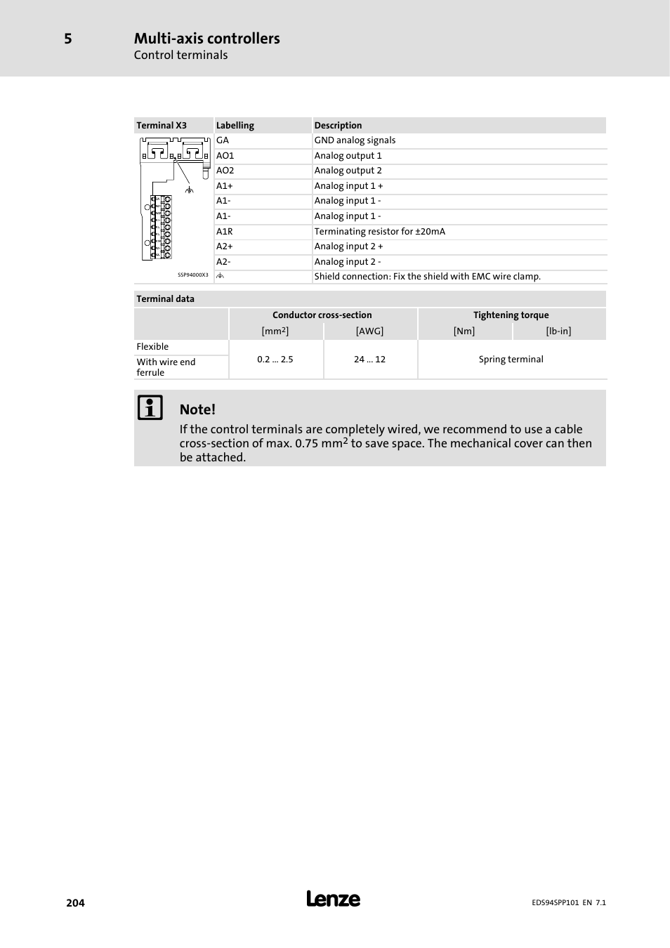 Multi-axis controllers | Lenze 9400 Manual User Manual | Page 204 / 584