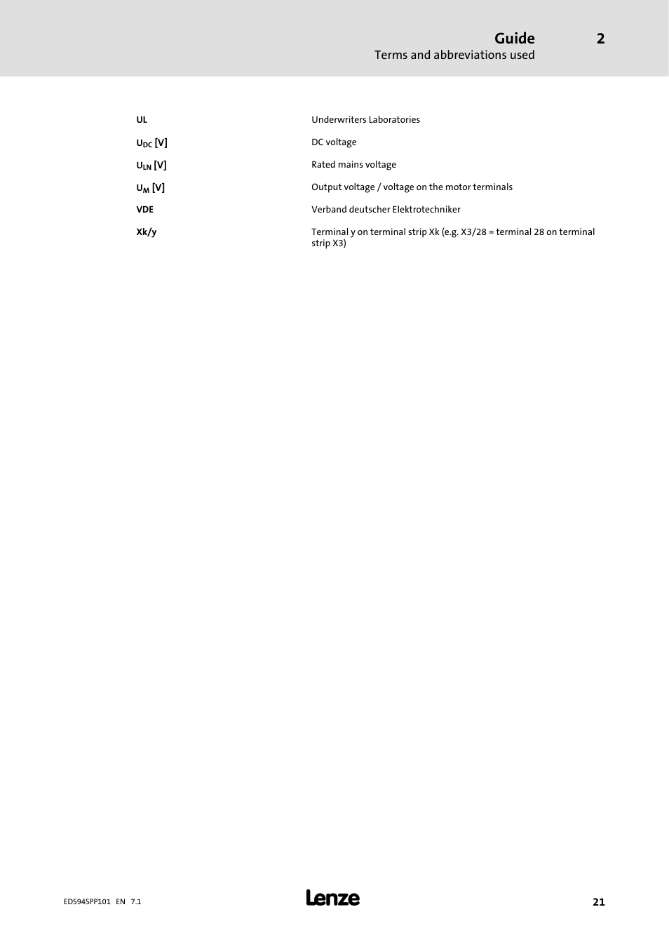 Guide | Lenze 9400 Manual User Manual | Page 21 / 584