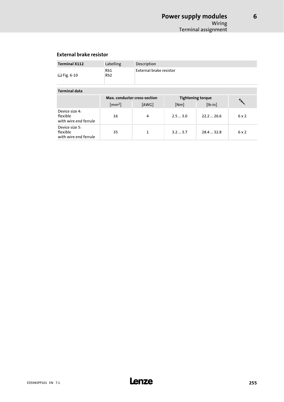 Power supply modules | Lenze 9400 Manual User Manual | Page 255 / 584