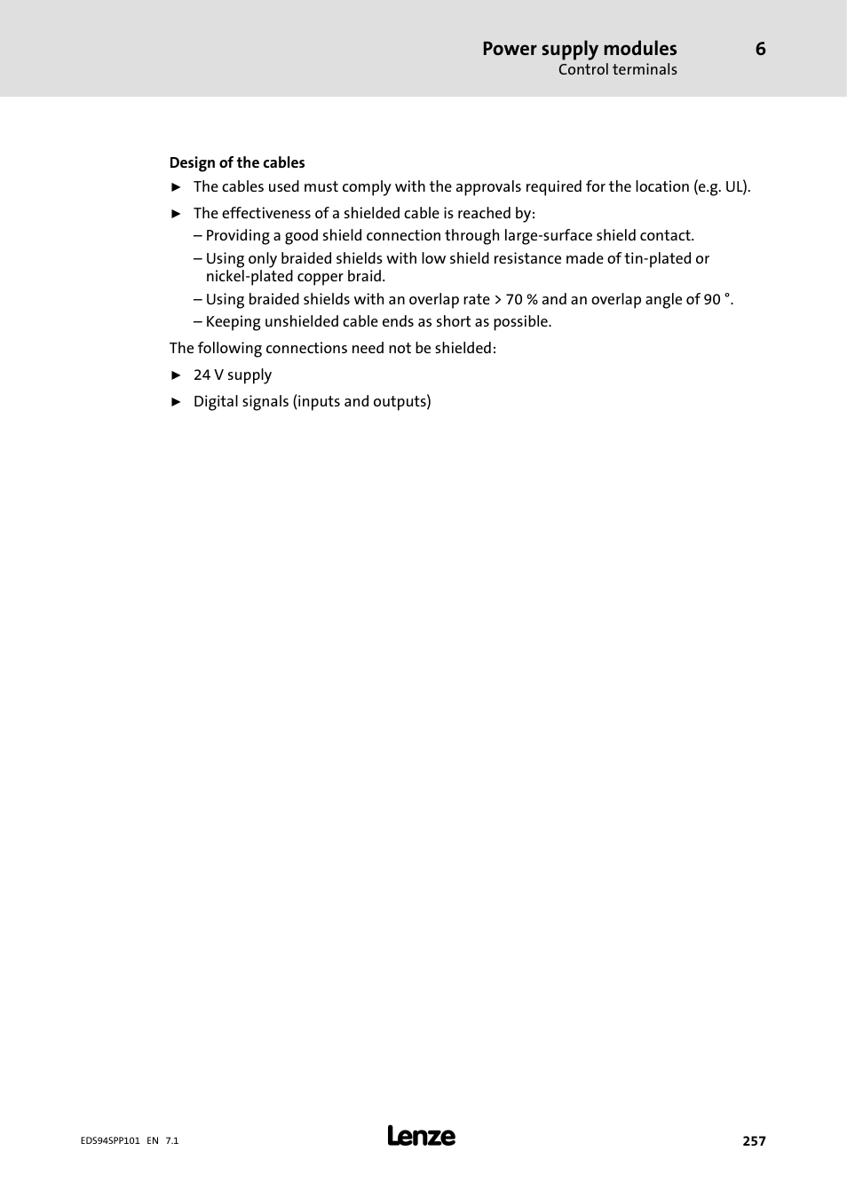 Power supply modules | Lenze 9400 Manual User Manual | Page 257 / 584