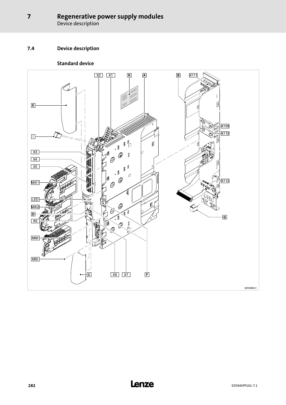 4 device description, Regenerative power supply modules | Lenze 9400 Manual User Manual | Page 282 / 584