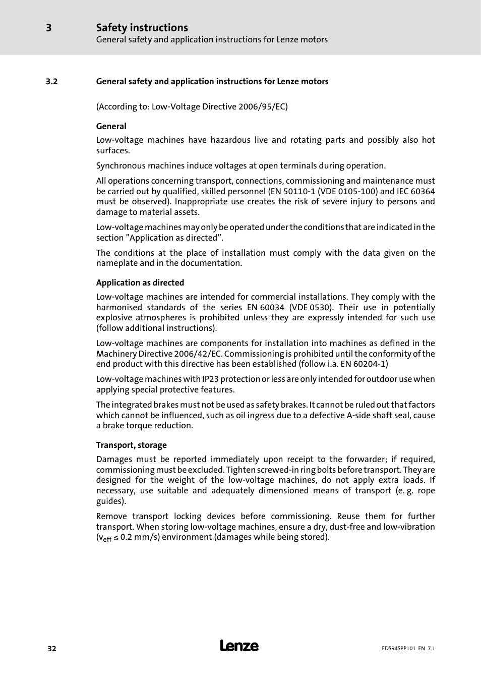 Safety instructions | Lenze 9400 Manual User Manual | Page 32 / 584