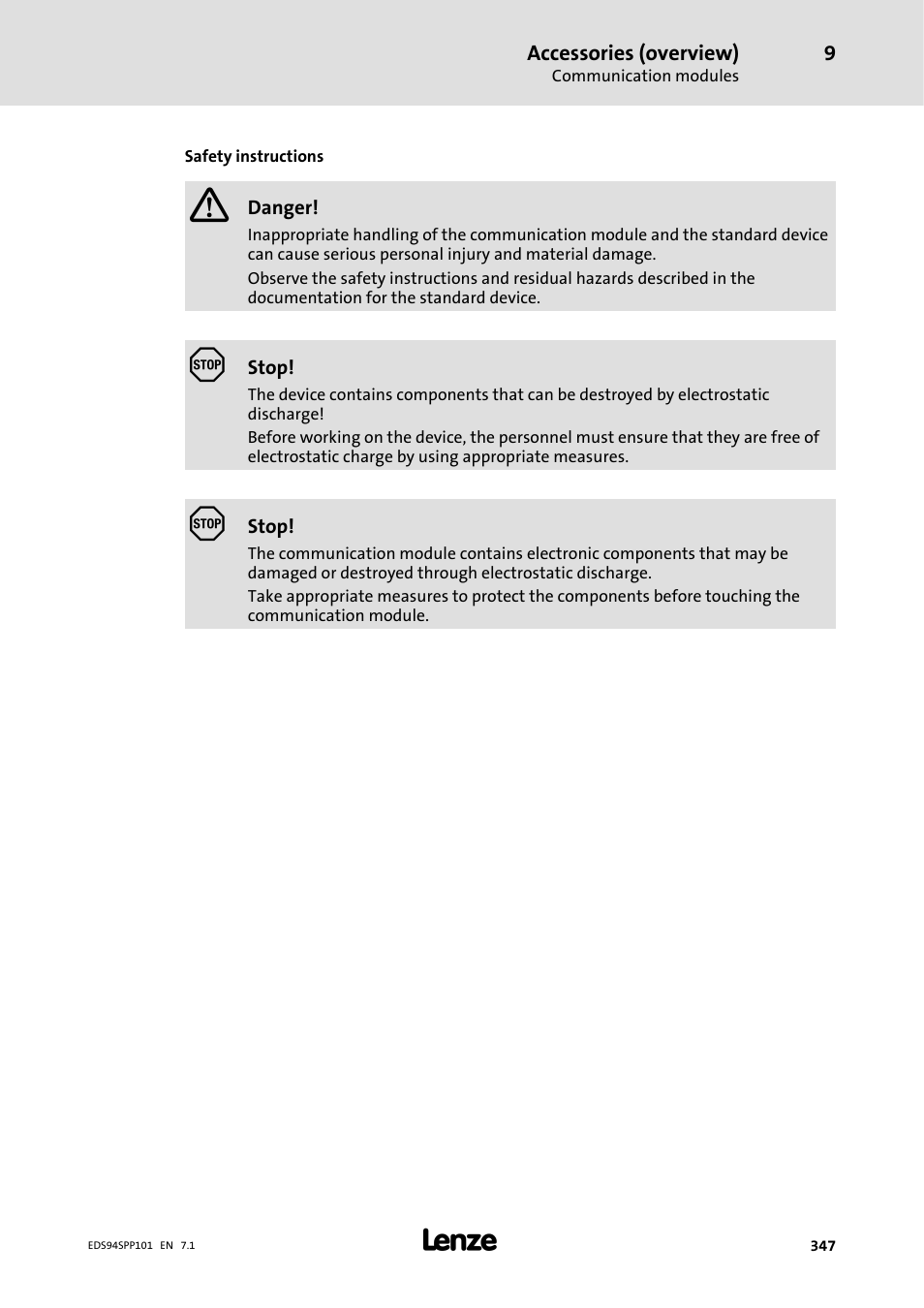 Lenze 9400 Manual User Manual | Page 347 / 584