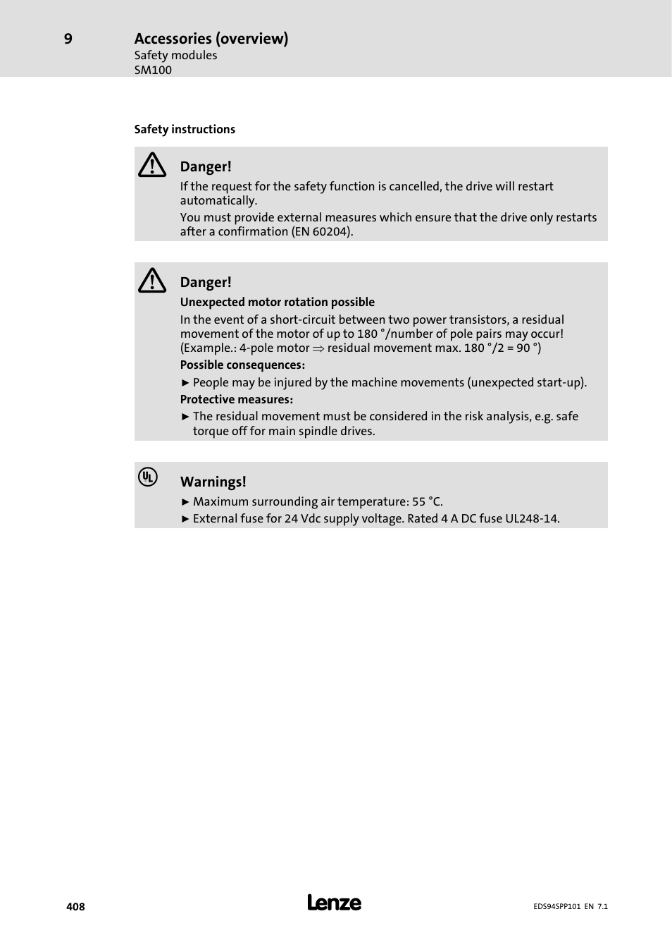 Lenze 9400 Manual User Manual | Page 408 / 584