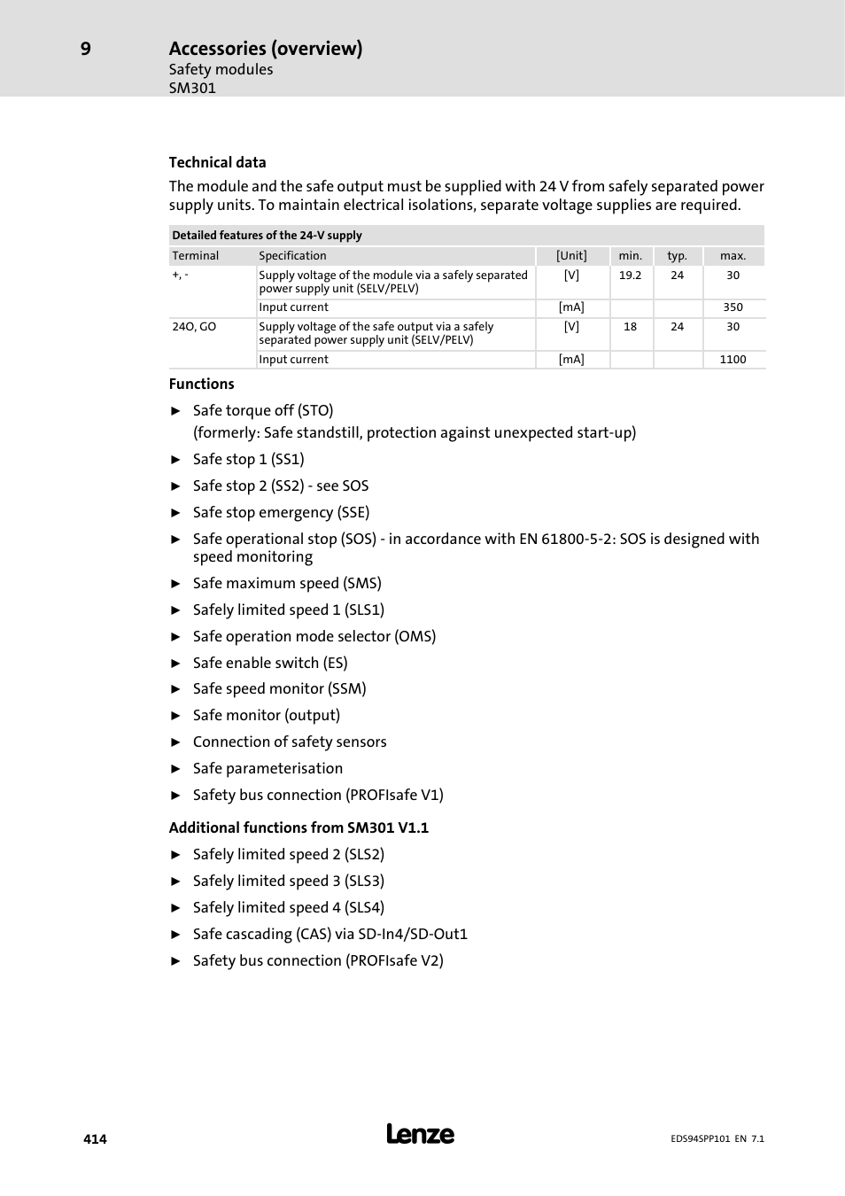 Accessories (overview) | Lenze 9400 Manual User Manual | Page 414 / 584