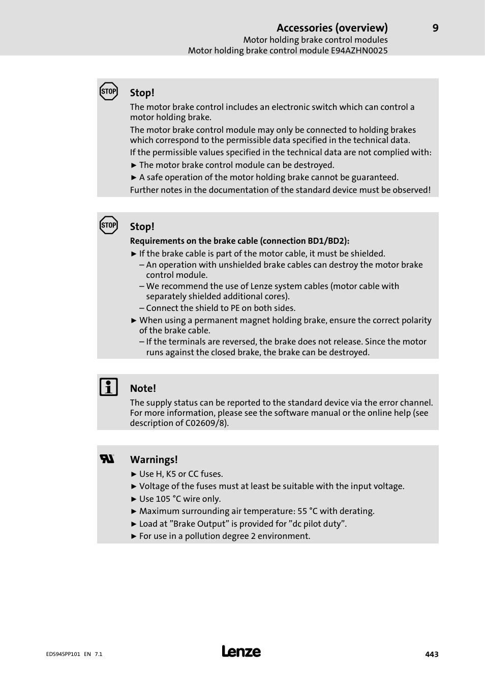 Lenze 9400 Manual User Manual | Page 443 / 584