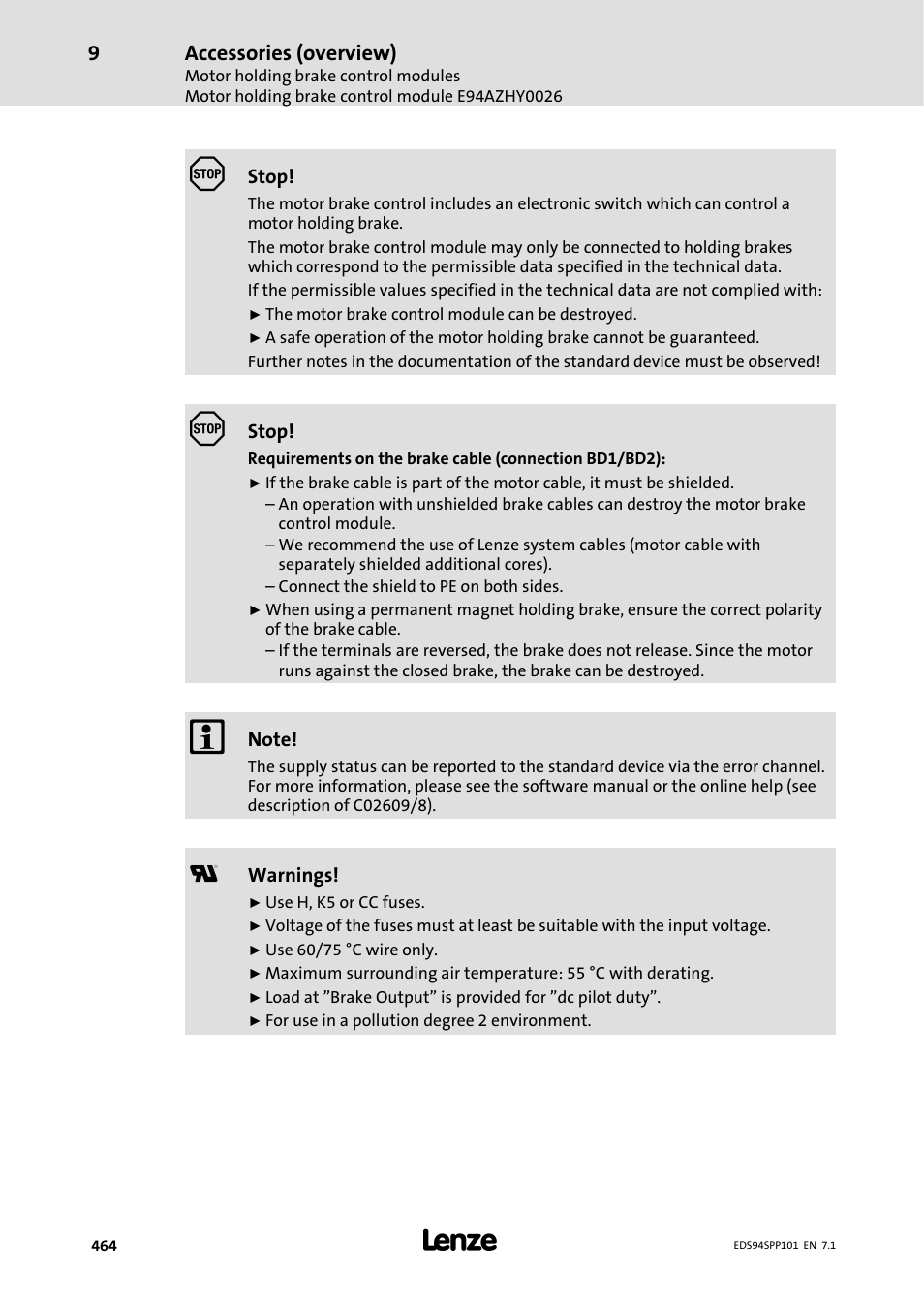 Lenze 9400 Manual User Manual | Page 464 / 584