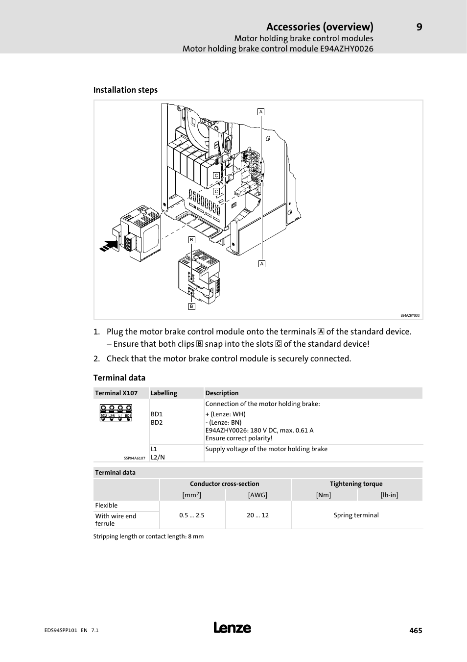 Accessories (overview) | Lenze 9400 Manual User Manual | Page 465 / 584