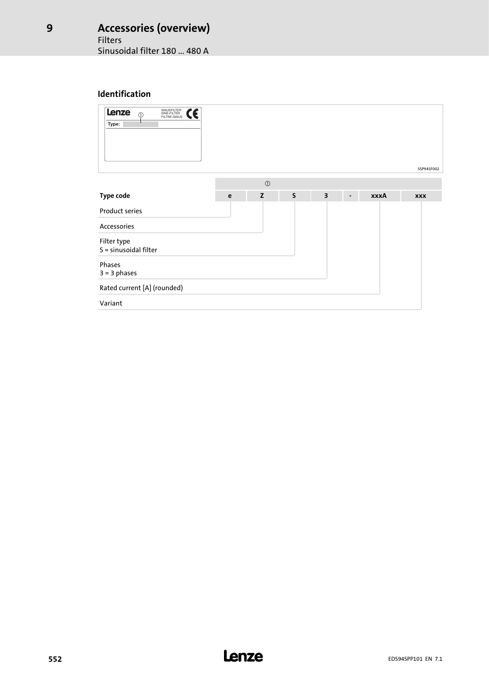 Accessories (overview) | Lenze 9400 Manual User Manual | Page 553 / 584