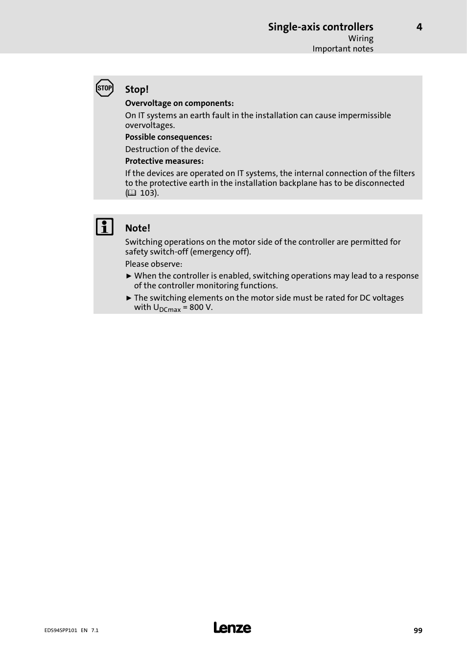 Lenze 9400 Manual User Manual | Page 99 / 584