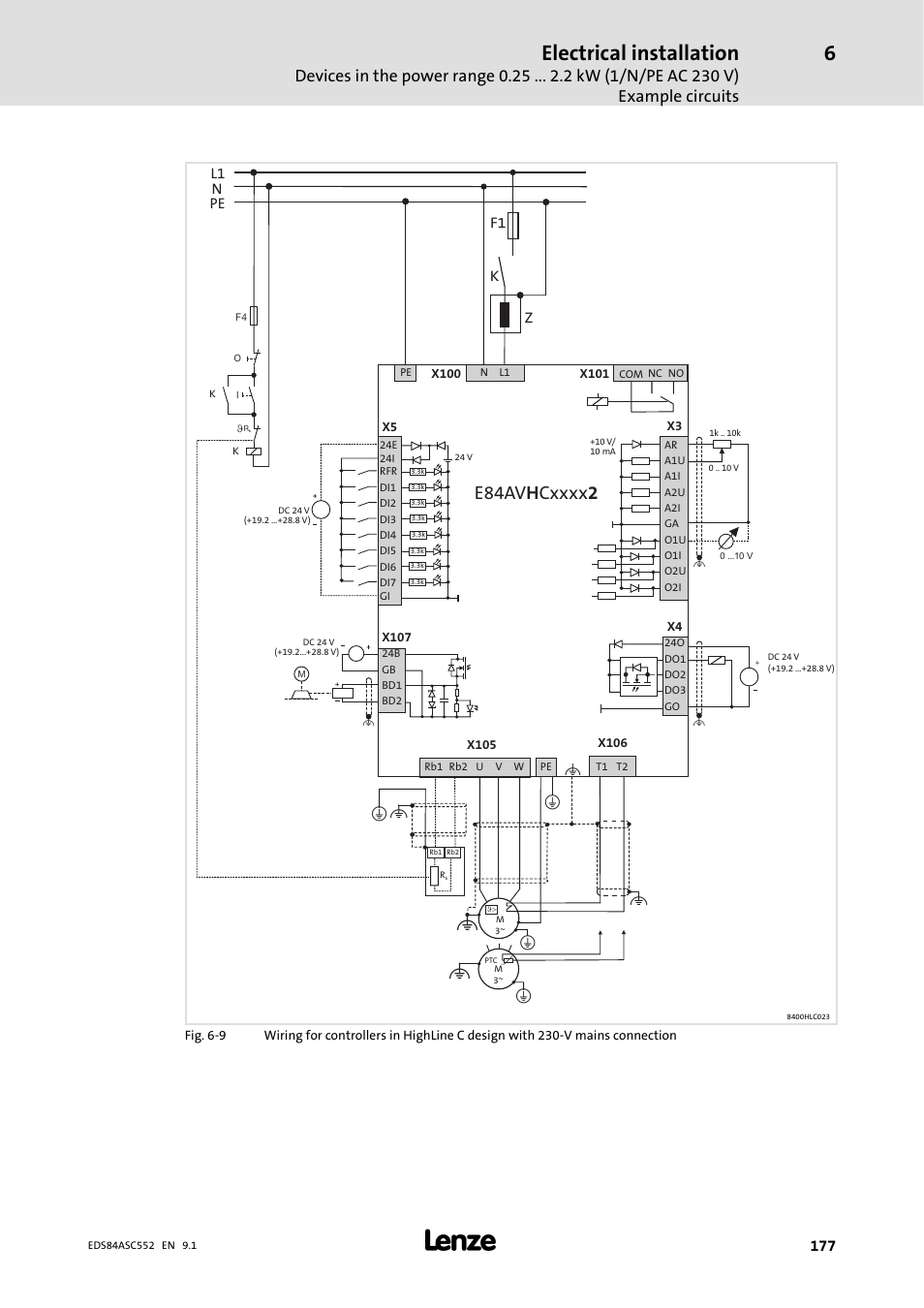 Electrical installation | Lenze 8400 User Manual | Page 177 / 304