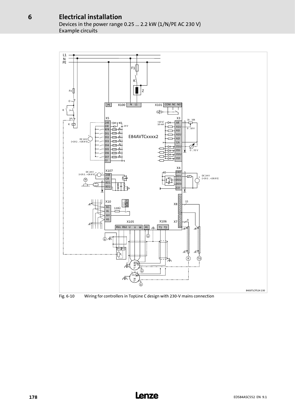 Electrical installation | Lenze 8400 User Manual | Page 178 / 304