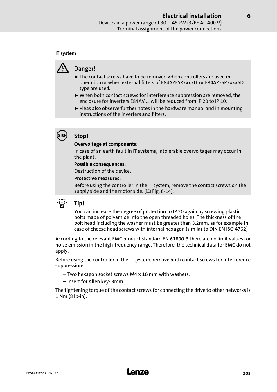 Lenze 8400 User Manual | Page 203 / 304