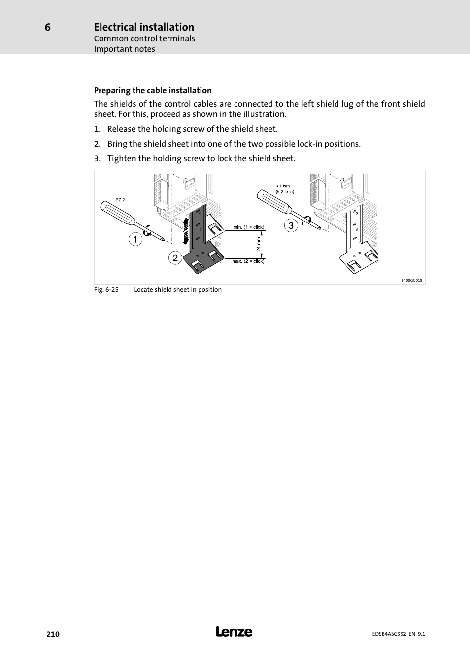 Electrical installation | Lenze 8400 User Manual | Page 210 / 304