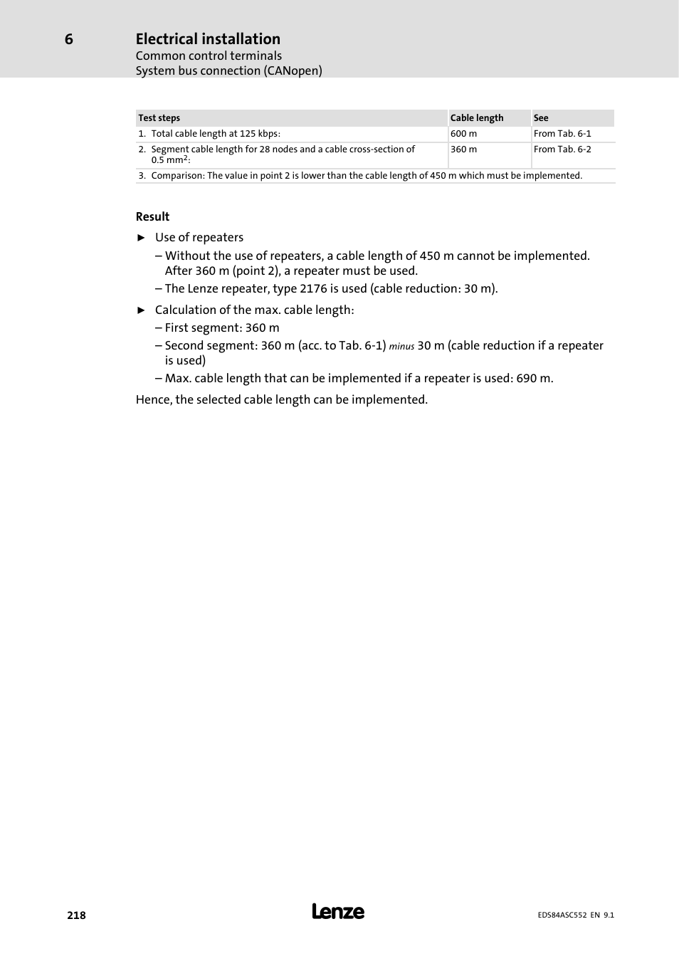 Electrical installation | Lenze 8400 User Manual | Page 218 / 304