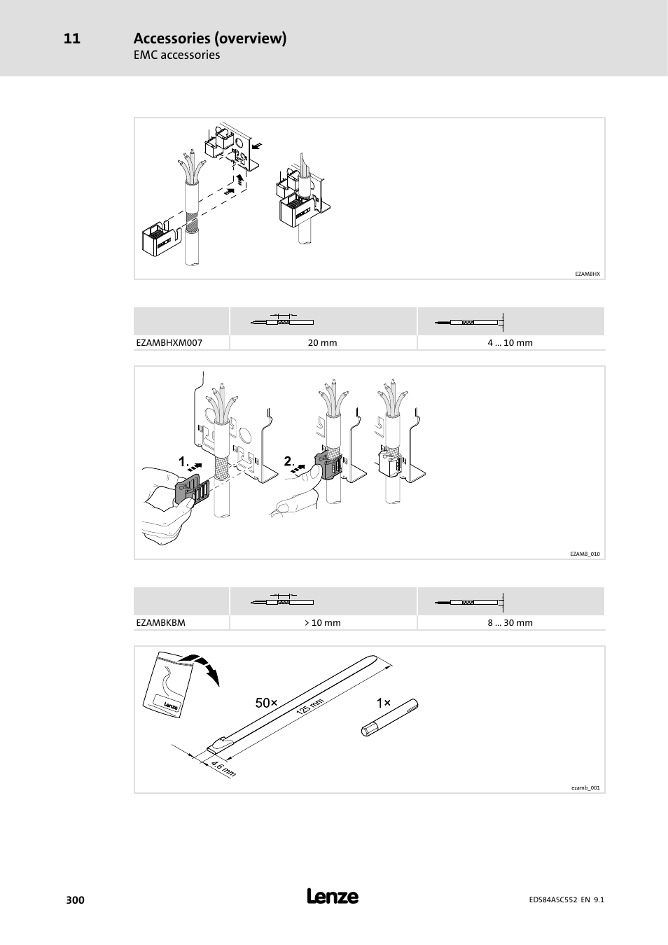 Accessories (overview) | Lenze 8400 User Manual | Page 300 / 304