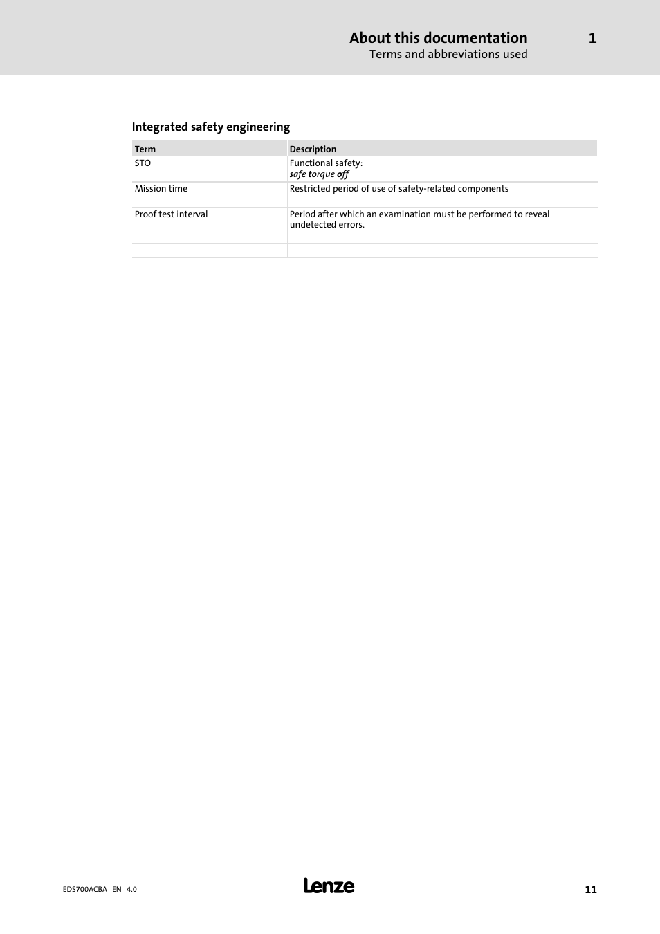 About this documentation | Lenze i700 Manual User Manual | Page 11 / 159