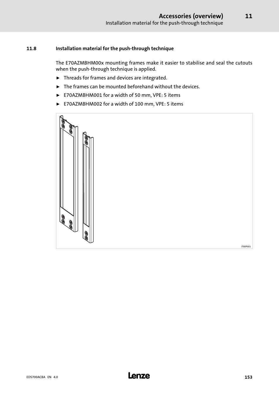 Accessories (overview) | Lenze i700 Manual User Manual | Page 153 / 159