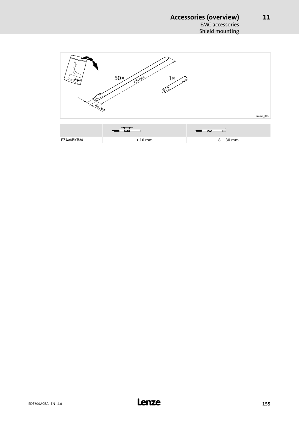 Accessories (overview) | Lenze i700 Manual User Manual | Page 155 / 159