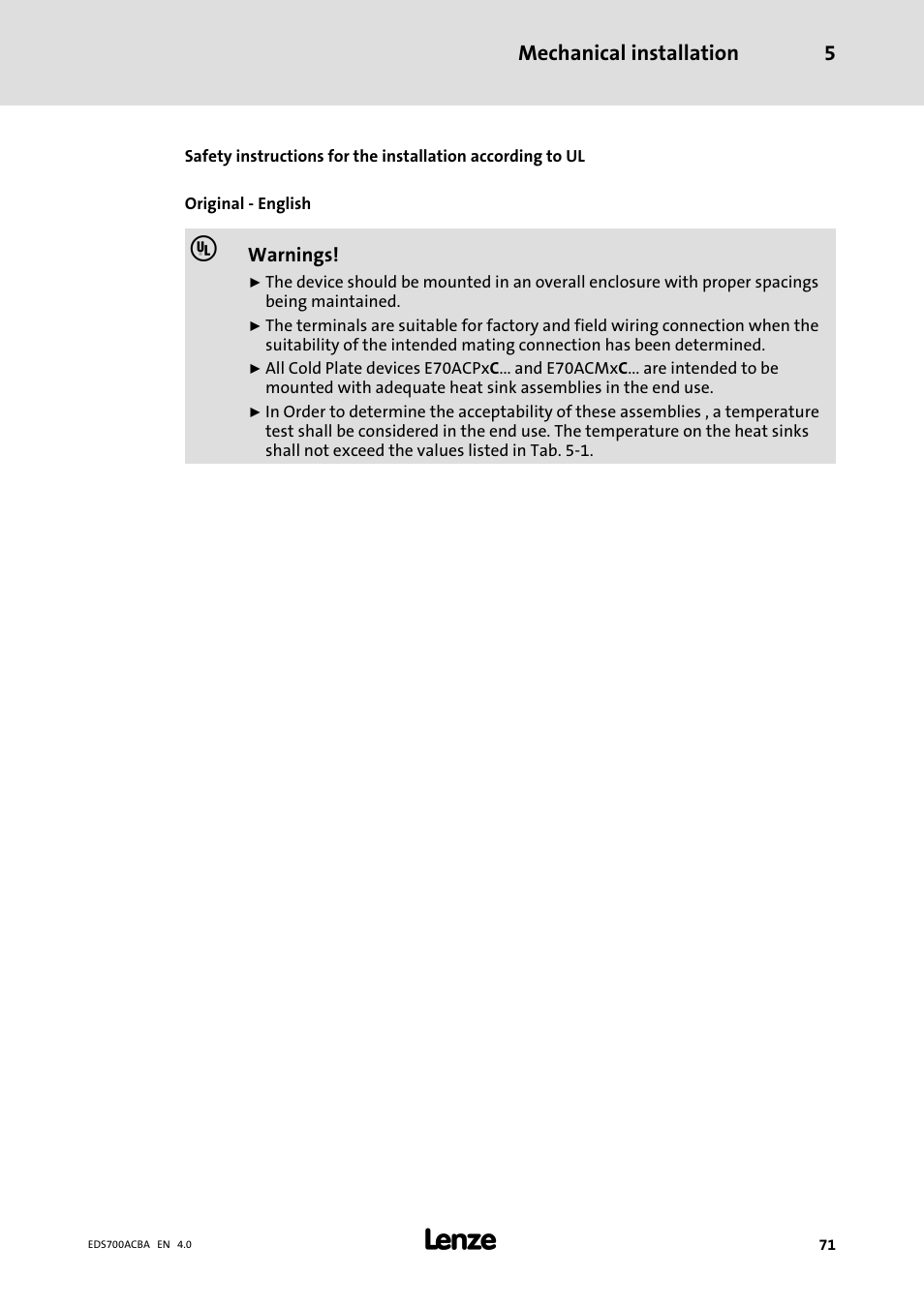 Lenze i700 Manual User Manual | Page 71 / 159